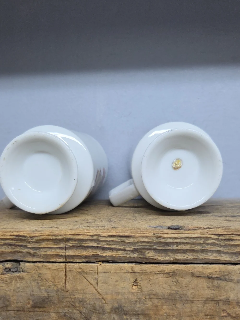 Vintage 1980's Porcelain Pedestal Mug Set Of 2